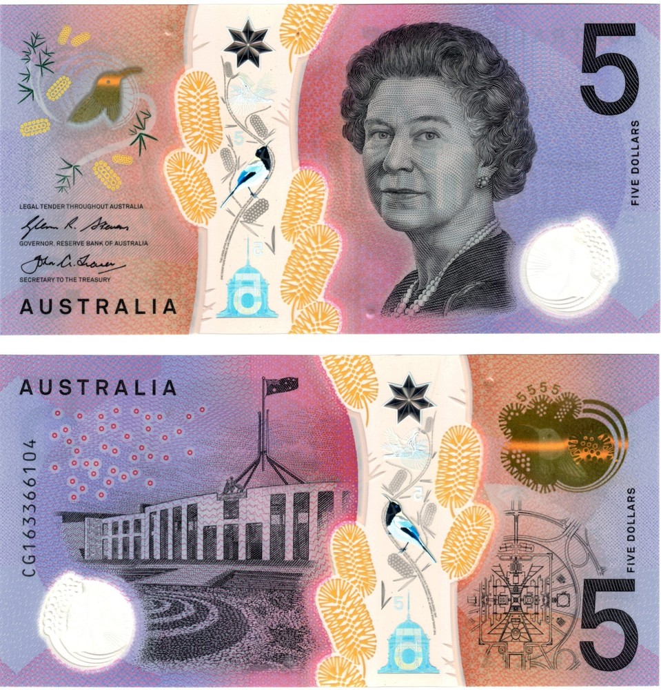 2016 Australia 5 Dollar Banknote P62 UNC Polymer