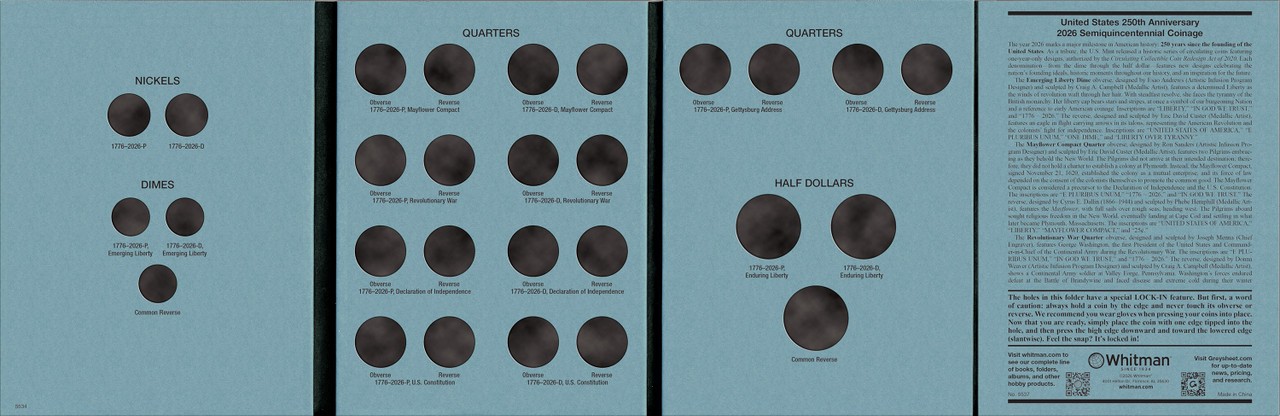 Official Whitman® Coin Folder - United States 250th Anniversary: 2026