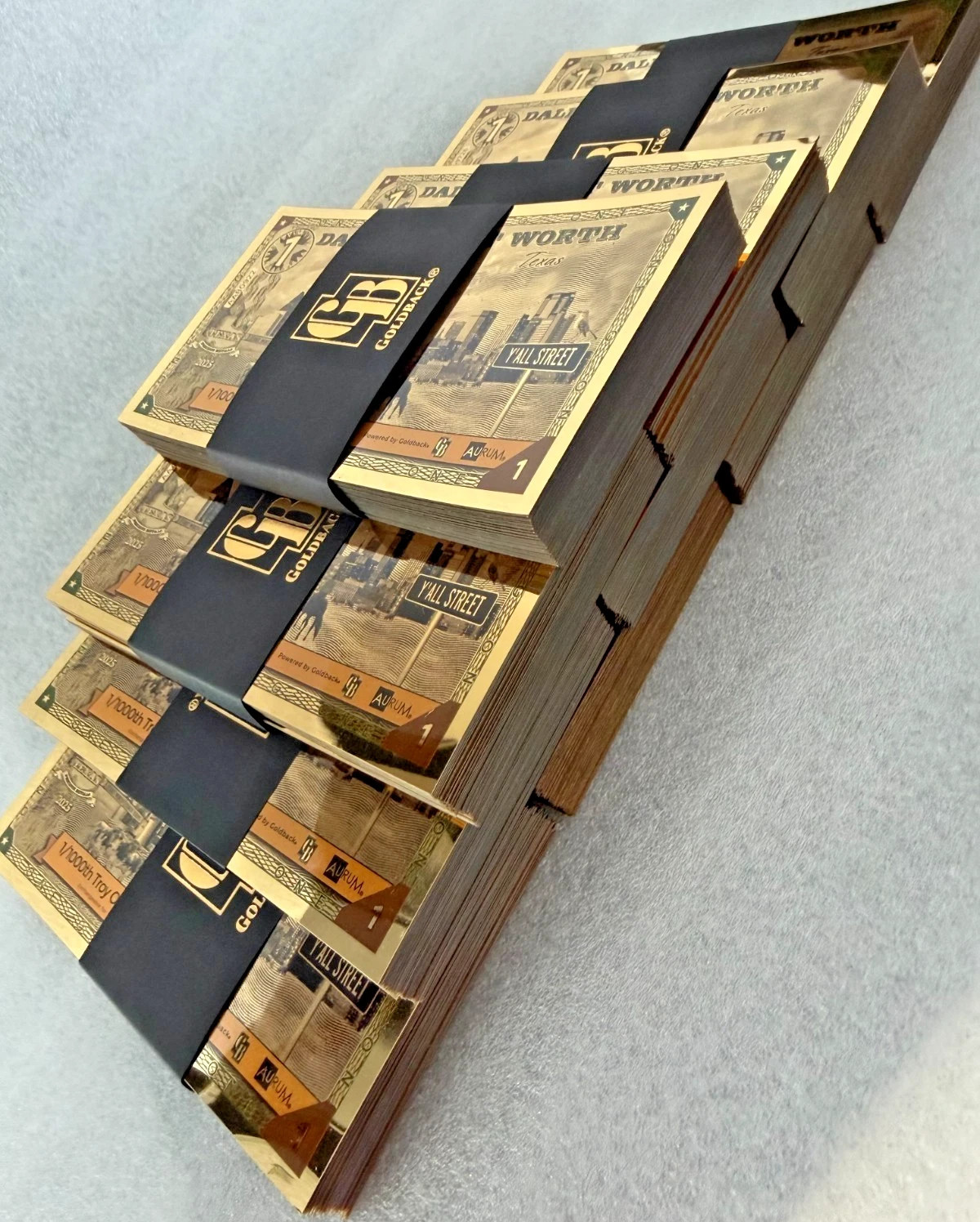 1 DALLAS FORT WORTH Goldback Aurum Gold Foil Note 1/1000 oz 24kt .999 Fine GOLD