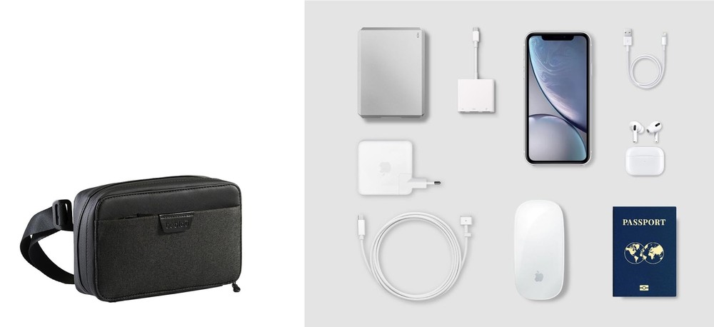 Beblau POUCH Electronics Accessories Organizer Bag | Adjustable strap | Zippe...