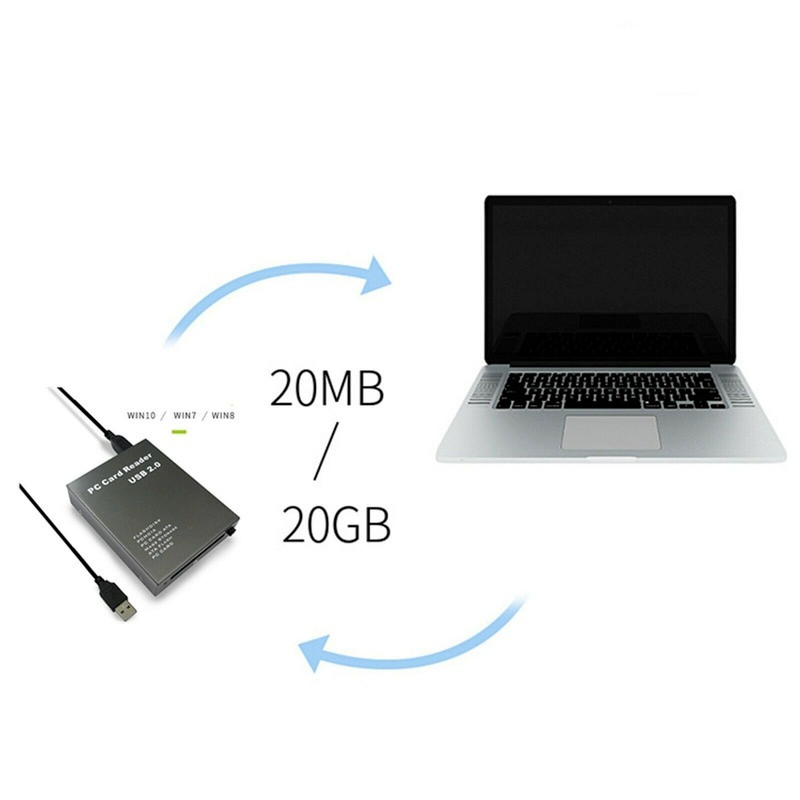 USB 2.0 to PC ATA PCMCIA Adapter Flash Disk Memory Card Reader Plug & Play USA