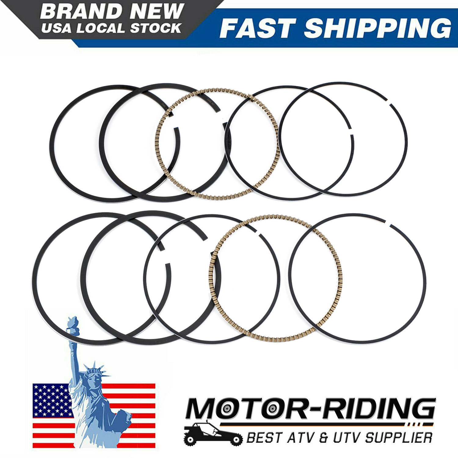 Piston Rings Kit for Polaris RZR 800 EFI 2008 2009 2010 2011 2012 -2014 / 2 Pack