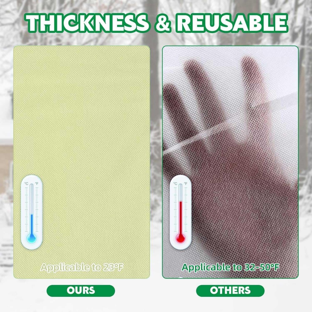 Plant Covers Freeze Protection 2 Pack Rectangular Beige,for Cover a 4x2x1ft