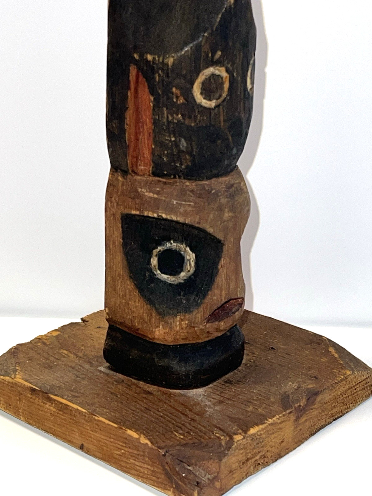 Native American Indian Pacific Northwest Coast Wood Cavred Totem; 13 1/2" Tall
