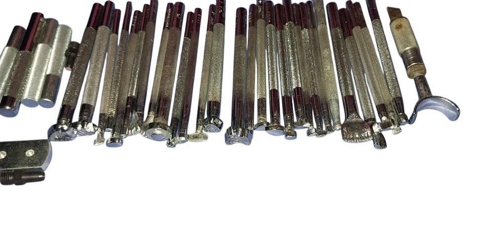 35pc Vtg Craftool Leather Stamp & Tool Lot