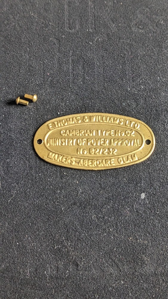 Replacement Thomas & Williams Type G2 Miners Lamp Badge