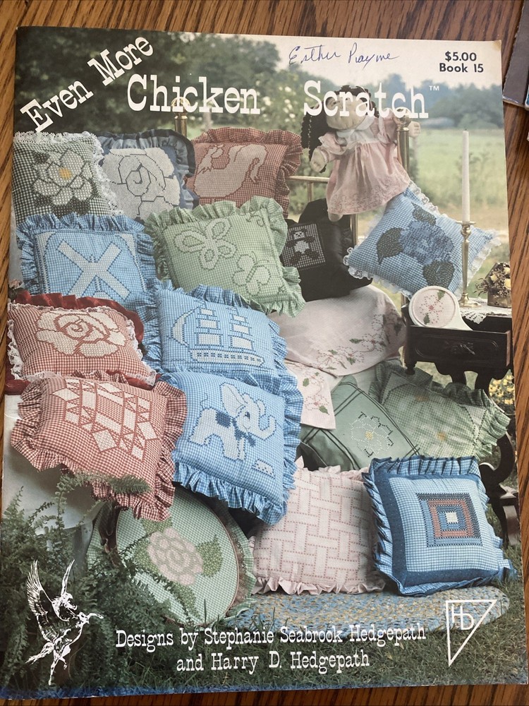 Chicken Scratch Gingham Needlework Design Book Pillows Country