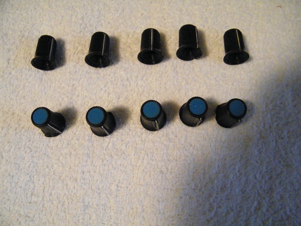 BIAMP 1221 Mixer KNOBS- 10 KNOBS with Blue Top - Vintage Audio Parts