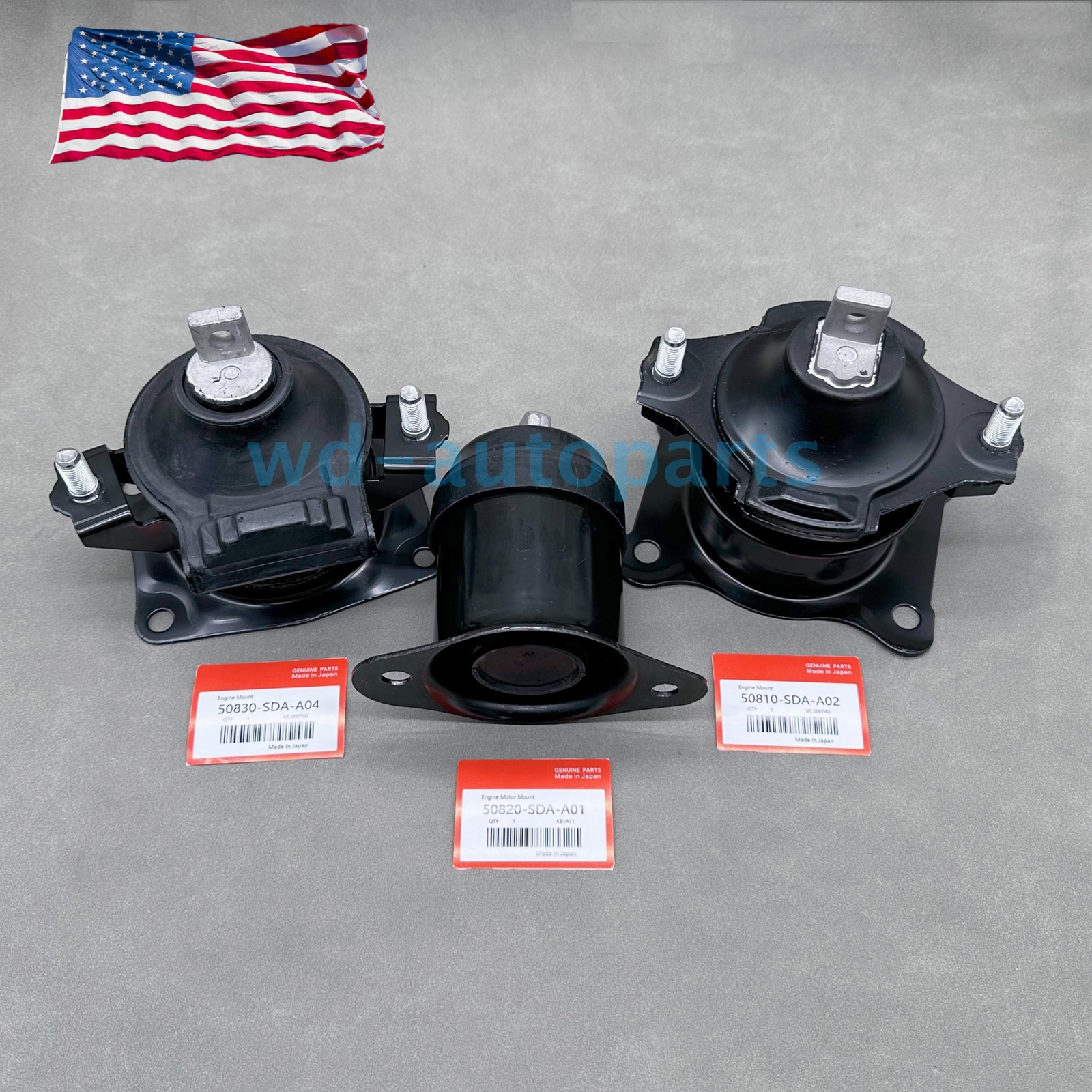 OEM! 3PC Motor Mounts Set for 03-07 Honda Accord 04-08 Acura TSX 2.4L Auto Trans