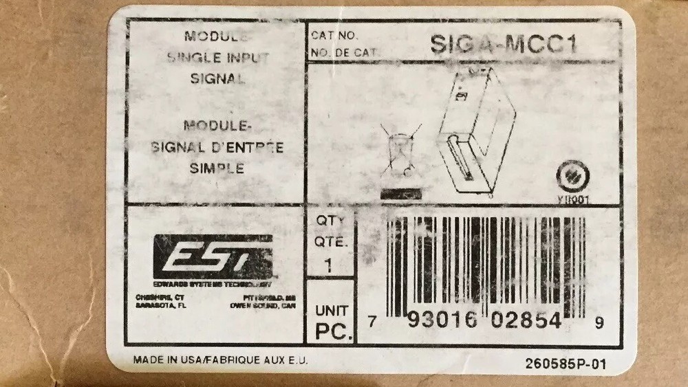 EST EDWARDS SIGA-MCC1 SINGLE INPUT SIGNAL MODULE FIRE ALARM MODULE