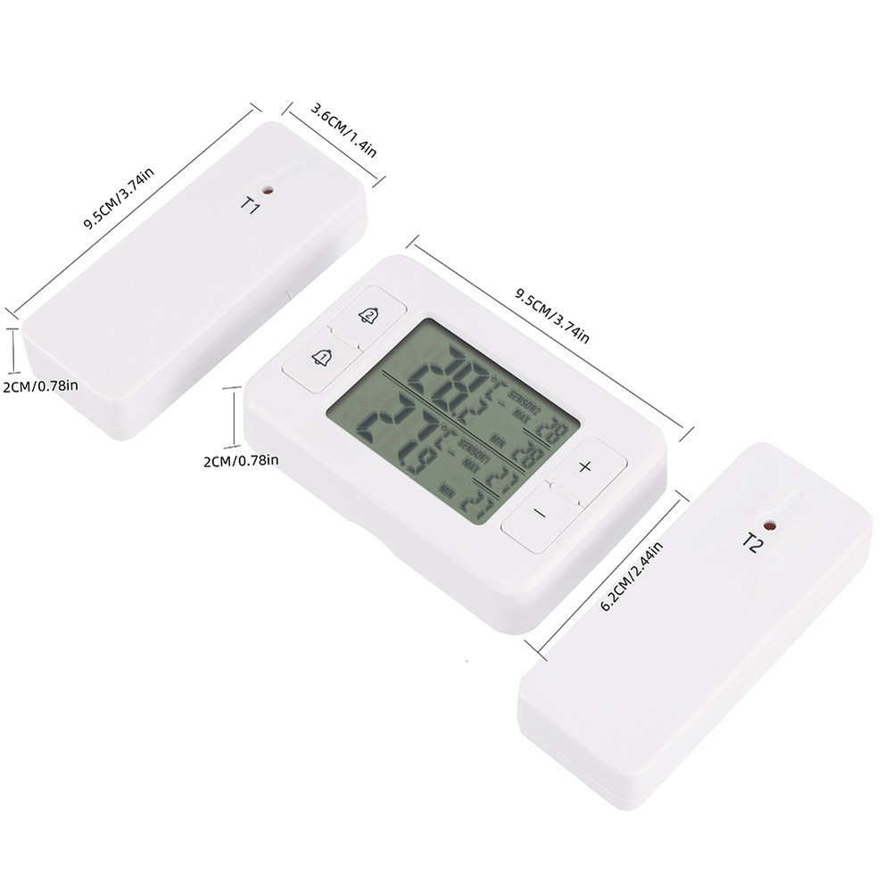 Wireless Thermometer System Featuring Two Remote Sensors for Temperature Alerts