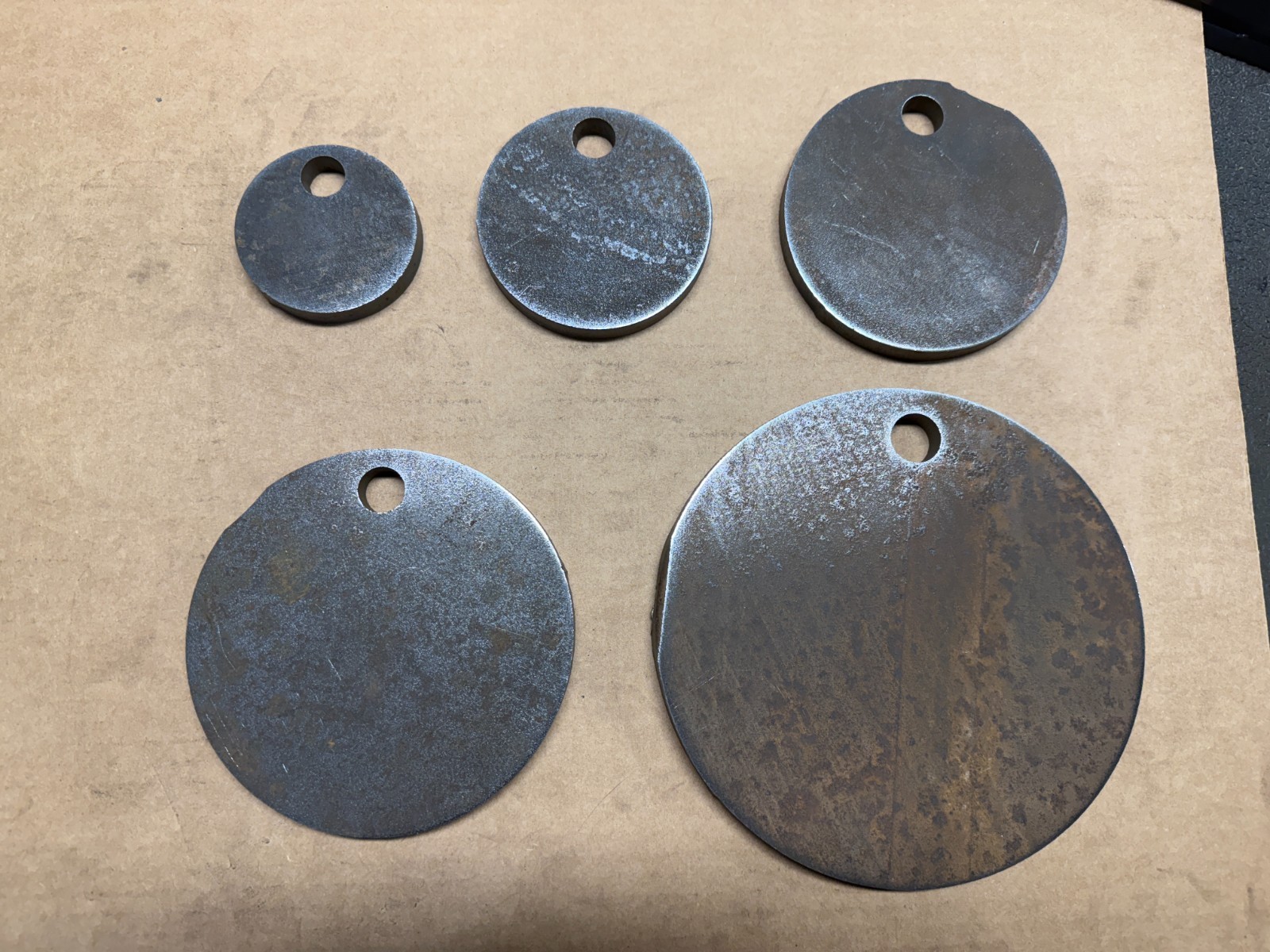 Blemish / Malfunction Discounted 1/2" AR500 3"-8" Circles Set Of FIVE