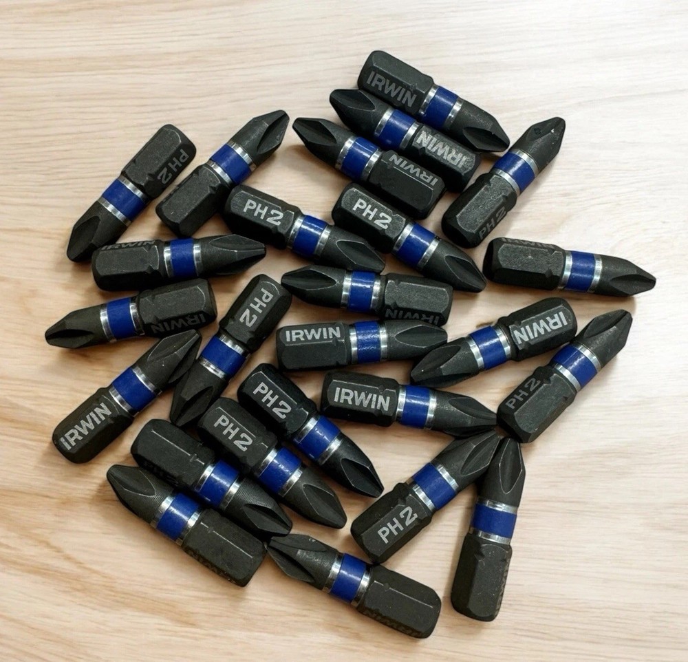 25 IRWIN #2 PHILLIPS 1" IMPACT SCREW DRIVER BITS DRILL INSERT TIPS PH2