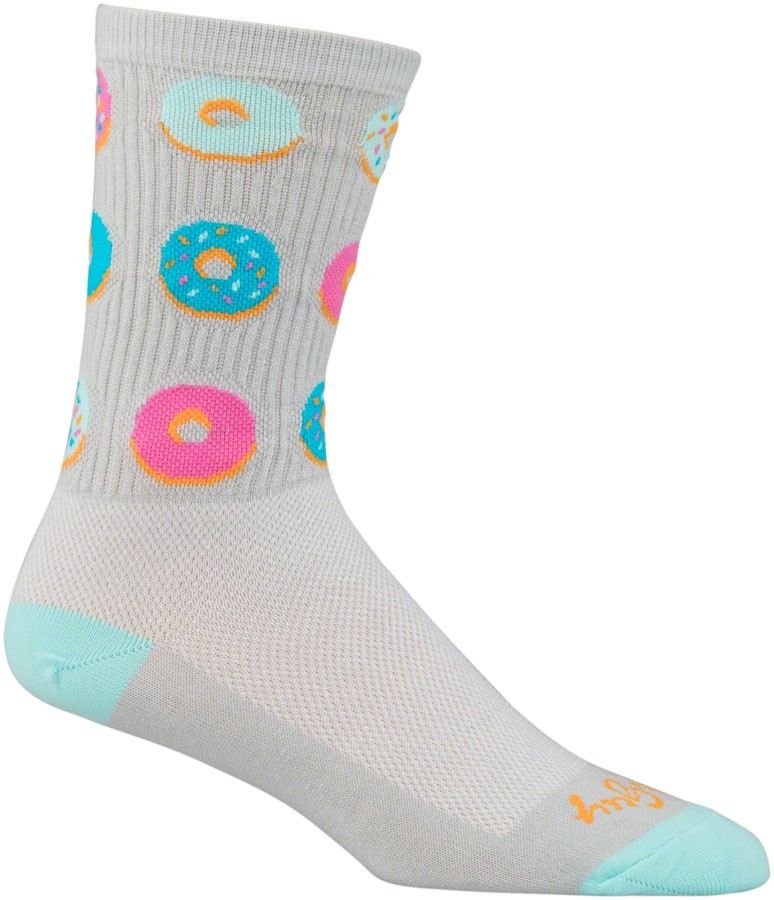 SockGuy Crew Glazed Socks 5" Unisex Crew Socks Gray Small/Medium