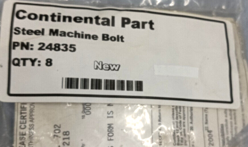 TCM Continental Part# 24835 BOLT (8/PACK)