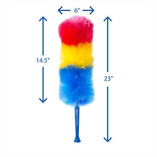 Kitchen + Home 23” inch Rainbow Static Duster - Electrostatic Feather Duster