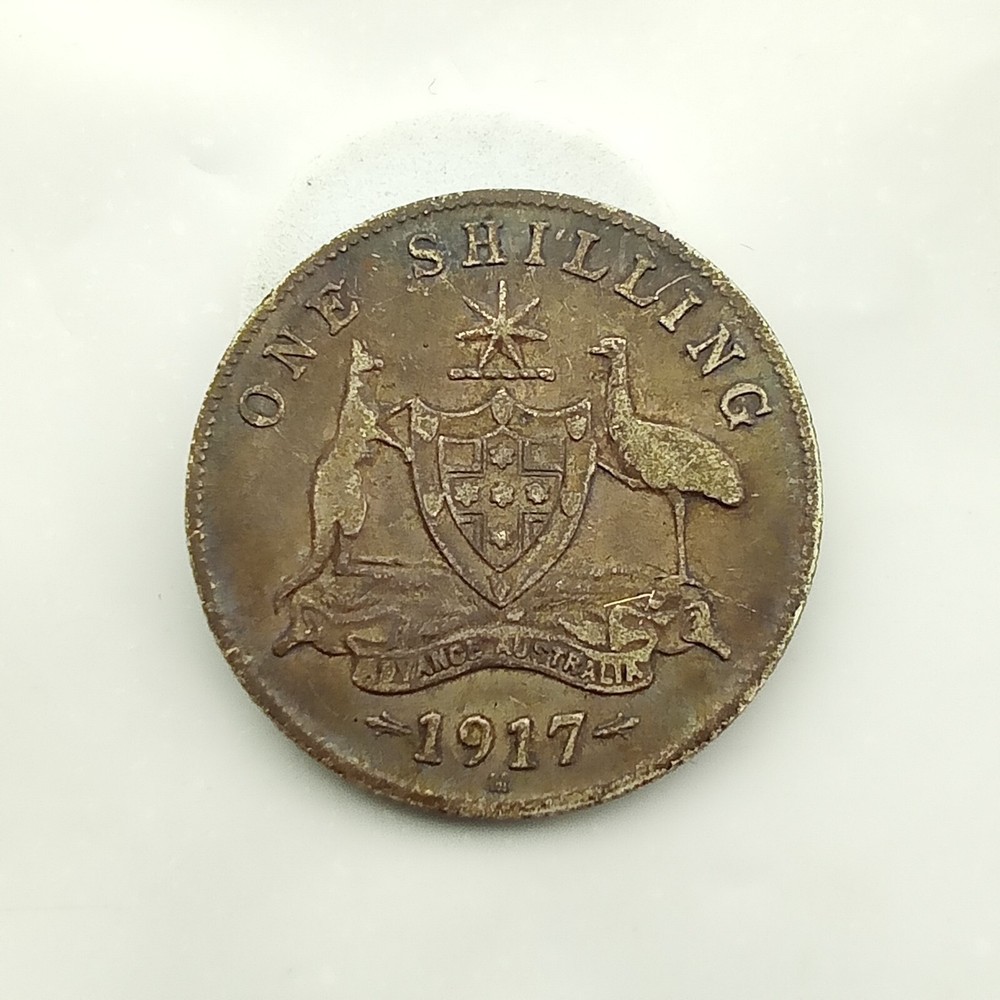 🇦🇺 Australia one Shilling George V 1917 Silver coin. E57
