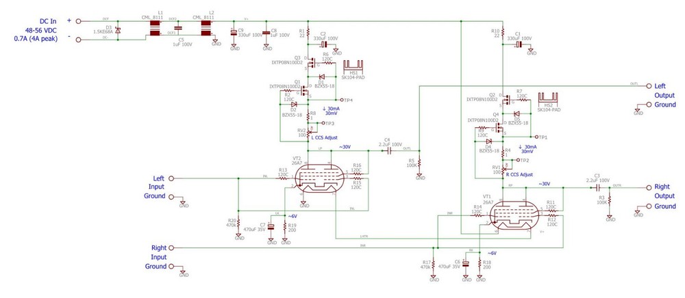 DIY PCB - Low-voltage 26A7 line stage from ETF.25 - Version 2 without connectors