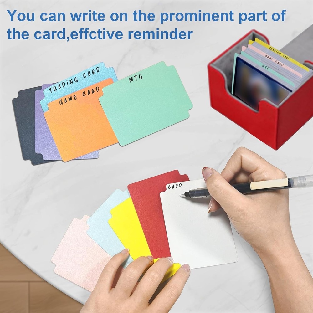 Trading Card Dividers 100pc Multicolor Tabs Card Separators for Storage Boxes