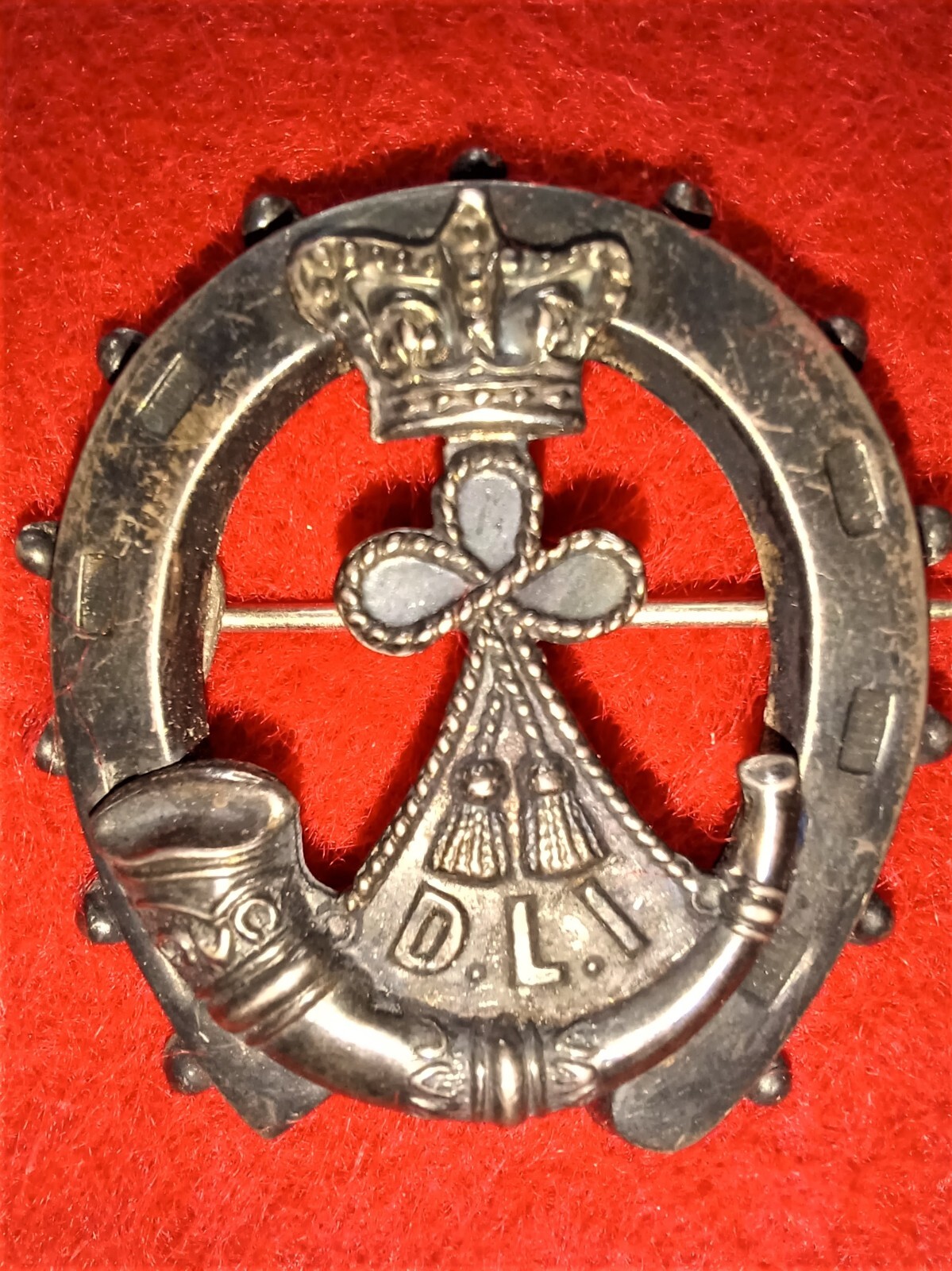 Boer War Durham Light Infantry Victorian Hollow Sweetheart Brooch, HM 1900