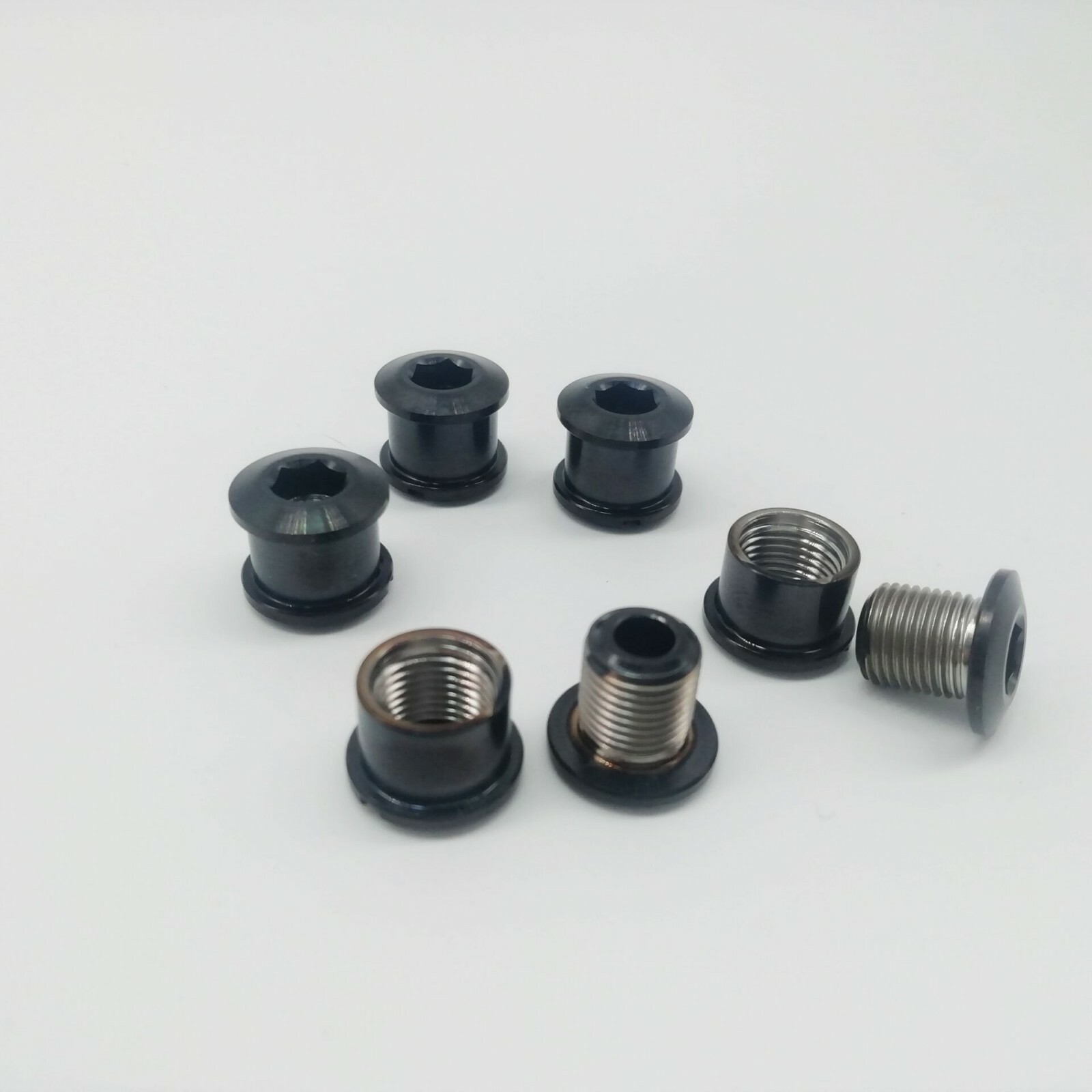 Road Bike Titanium Crankset Chainring Bolts M8 Nuts 6.5mm 5pairs