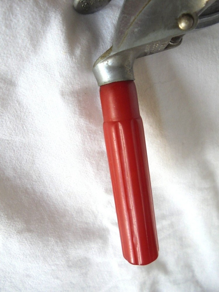 Vintage Red Bakelite Handle Art Deco Syrup Pitcher