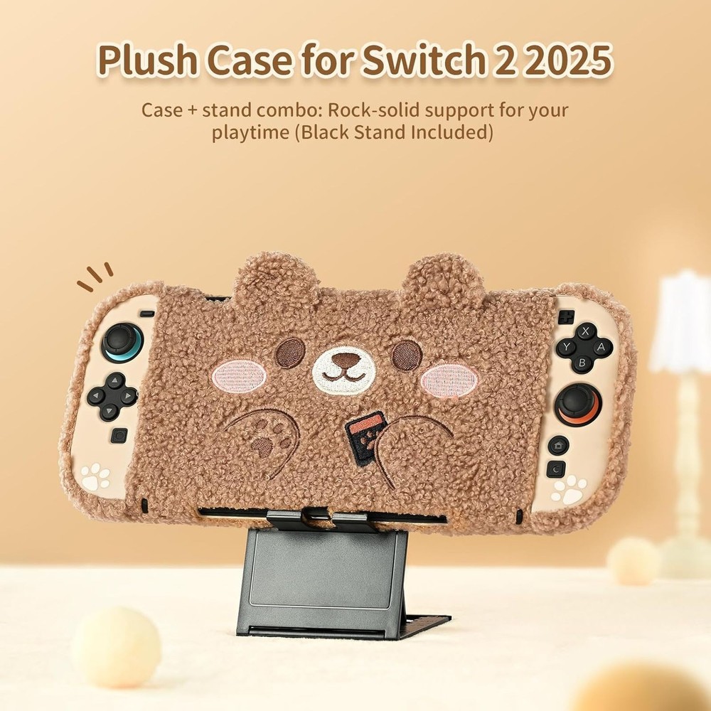 GeekShare NS2 Protective Case for Nintendo Switch 2025 Hard Shell Plush Bear