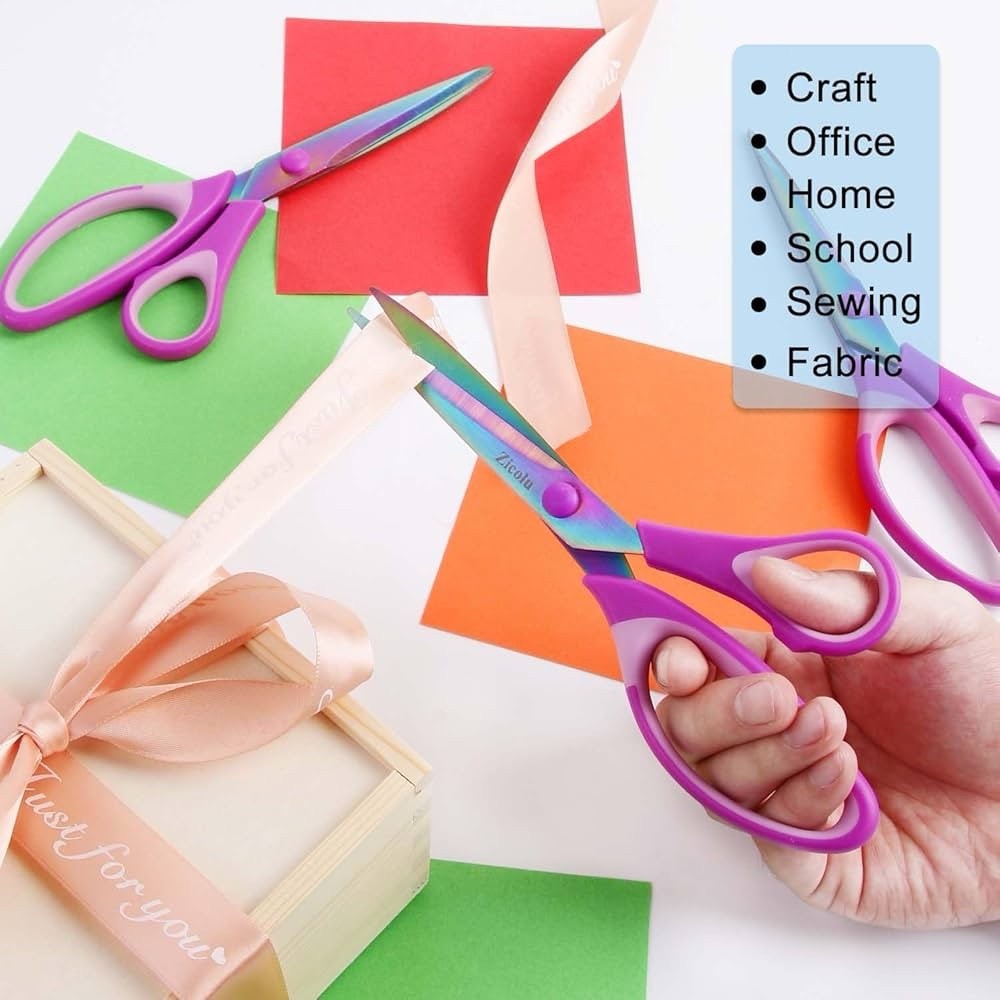 8.5" Scissors All Purpose, Multipurpose Office Scissors Set of 3 pack, sharp