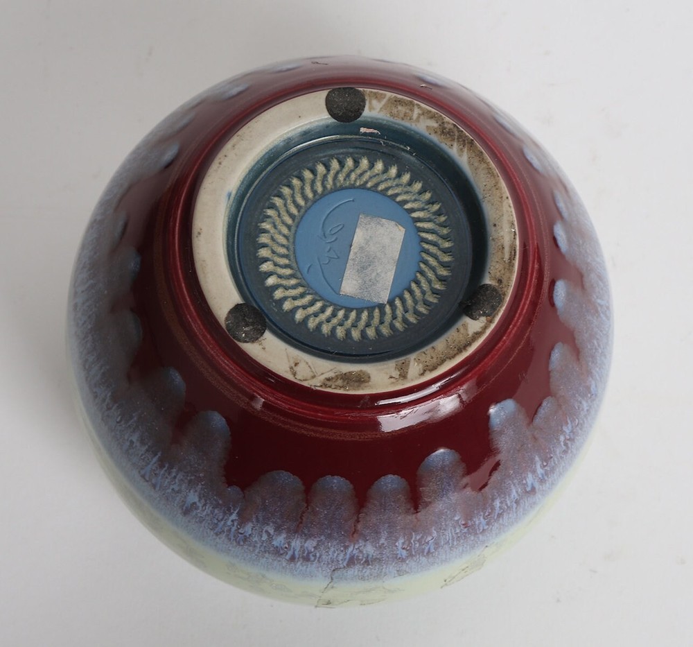 Eggshell Ceramic Tri-Colored Pot