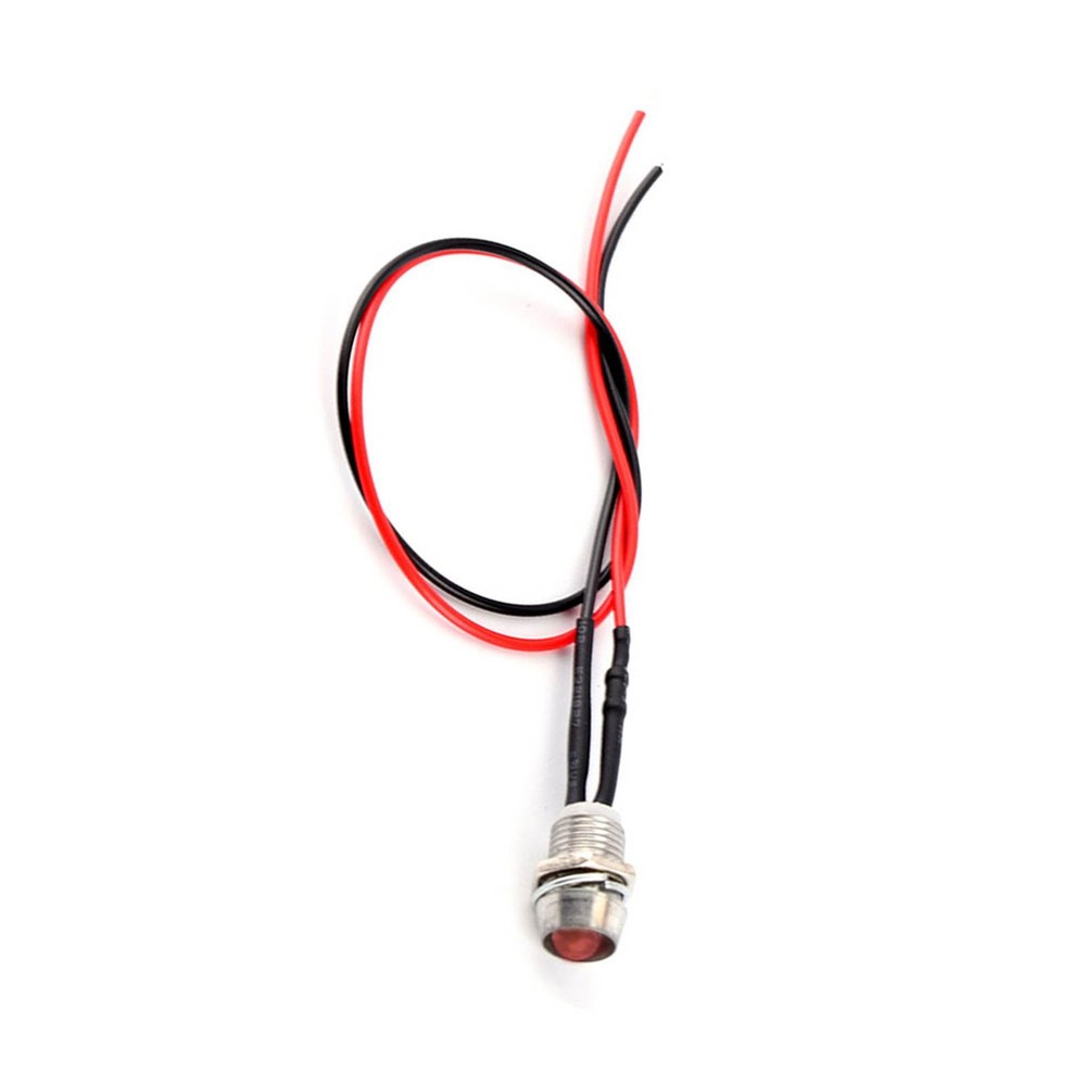 Car 4 Pcs 12v 8mm LED Panel  Dash Warning Light Indicator Lamp Car Van Red