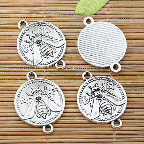 18pcs Tibetan silver bee round connectors EF1809