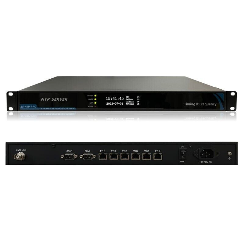TF-NTP-PRO 6-Port Network Time Server NTP Server + 30M/98.4FT Antenna for Beidou
