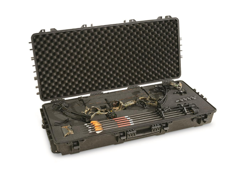 Hard Case Compound Bow Archery Rifle Storage Waterproof Box Customize Pad Wheels
