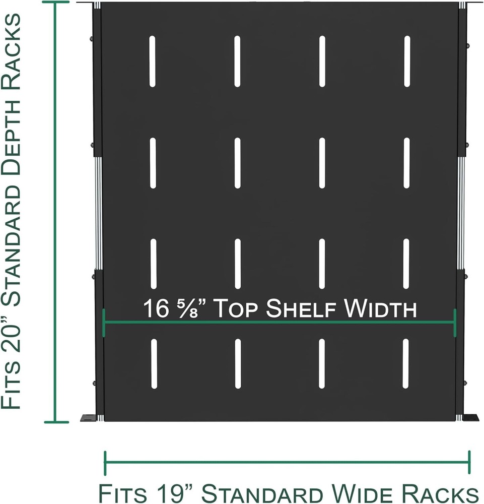 ynVISION.DESIGN 1U Server Rack Mountable Slide Out Shelf with Handle