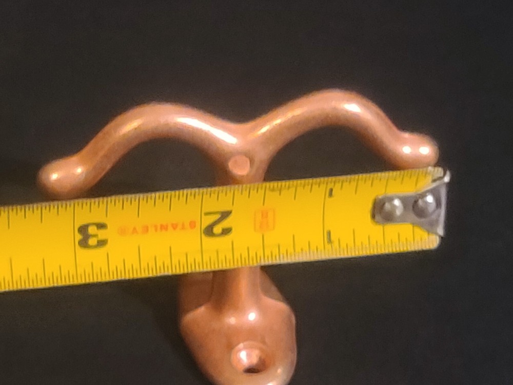 Vintage Ceiling/Vertical Mount Double Coat or Garment SOLID COPPER Hanger