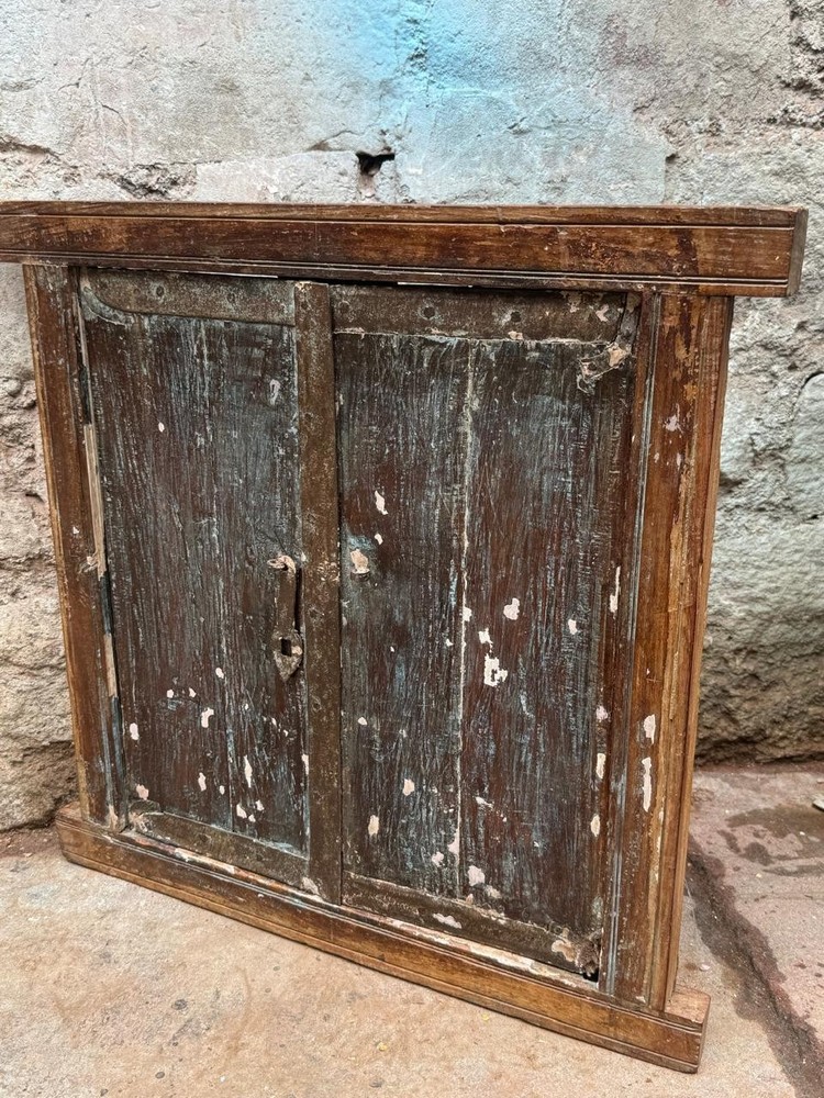 Antique Wooden Wall Décor Window Panel Frame Original Old Hand Crafted