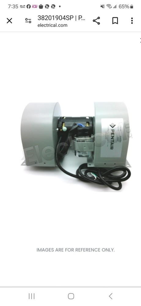 Pentair Blower Motor Assy 38201904 Sp