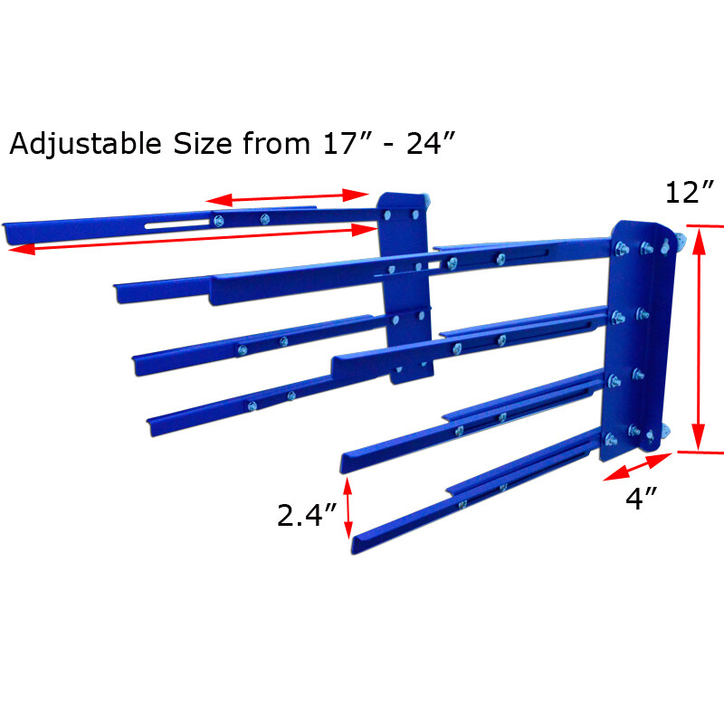 4 Layers Wall Mounted Screen Printing Storage Rack Silk Aluminum Frame Orginazer