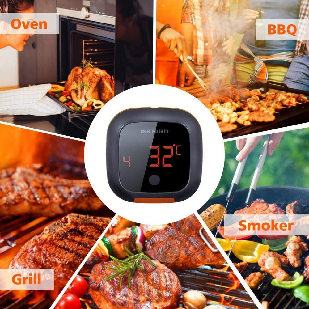 Rechargeable Bluetooth BBQ Thermometer Wireless Cooking Meat Sensor 2/4 Probe US