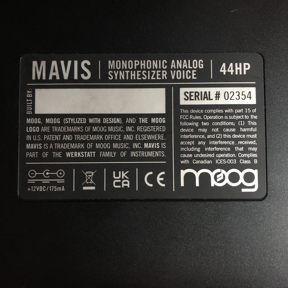 Moog Mavis Synthesizer Fully Built with Box, Safeguard, Patch Sheets/cable,Power