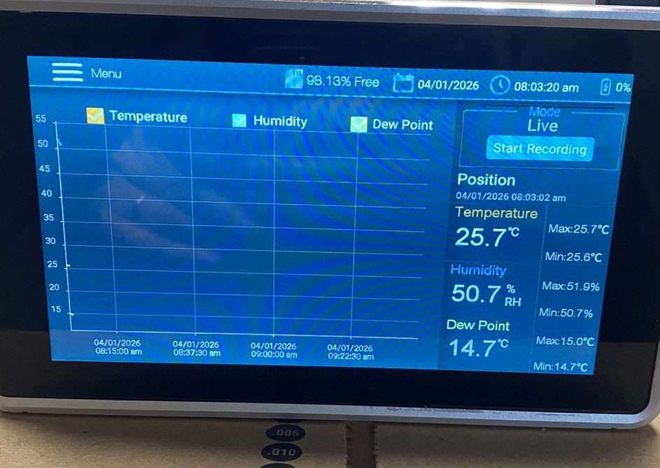 Humidity/Temperature Chart Recorder with Touch Screen - RH550