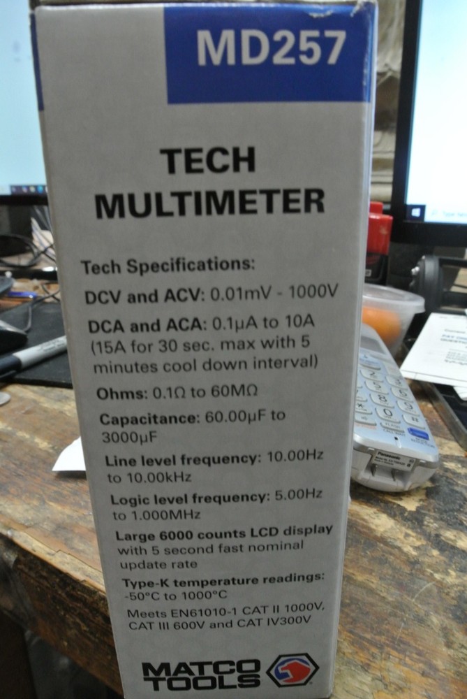 Matco Tools Digital Tech Multimeter New in Box MD257