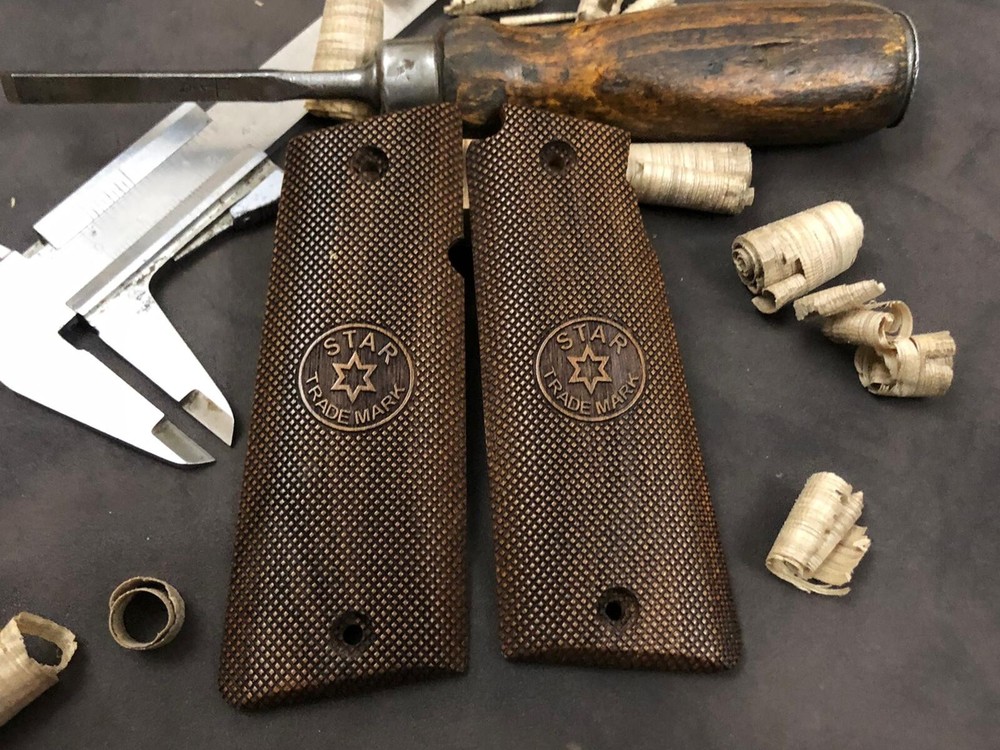 Star Super B Walnut Grips. Checkered. Handmade. US Based Seller