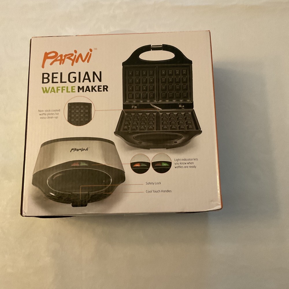 Parini Belgian Waffle Maker Electric. Indicator Light When Ready. New In Box.