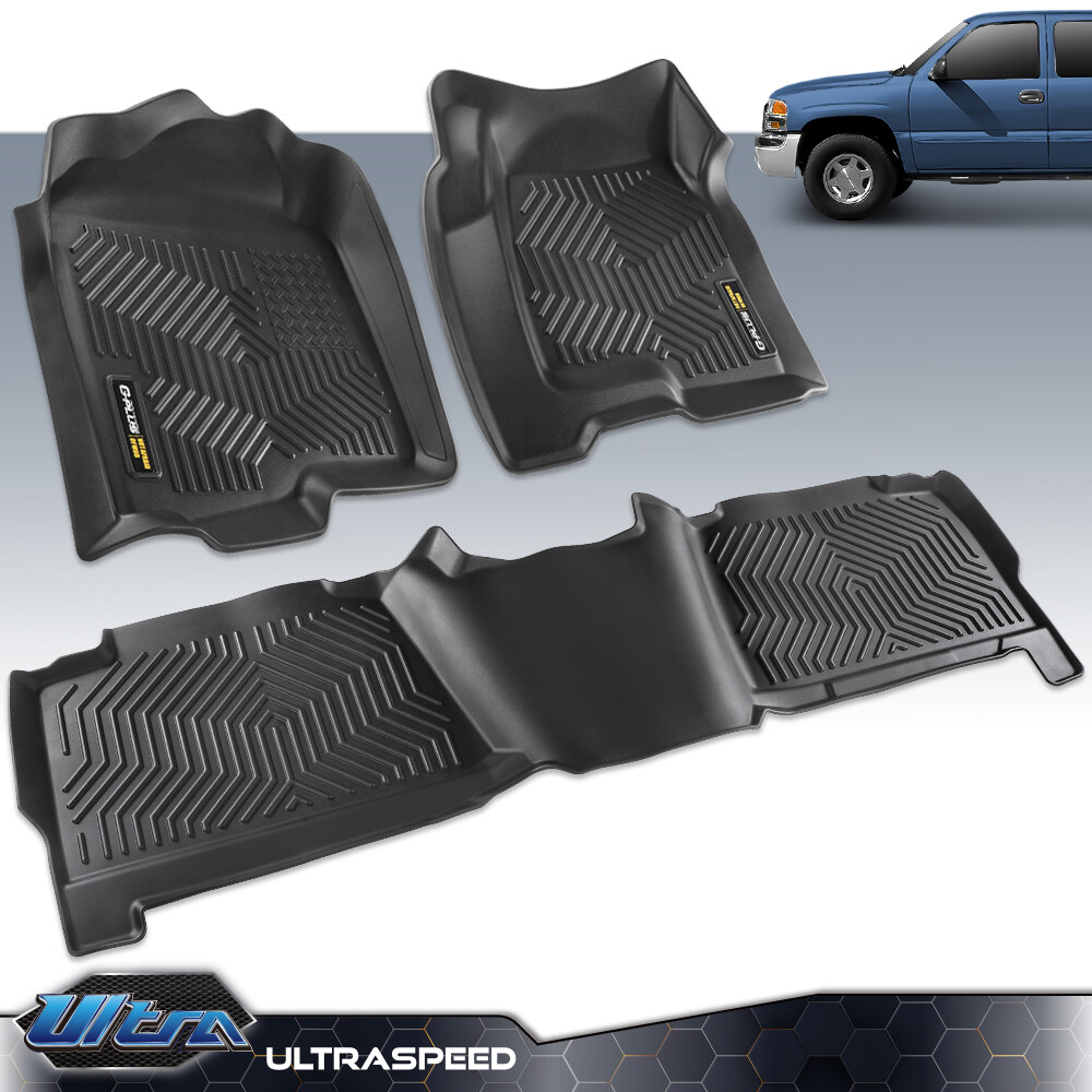 Floor Mats TPE Liners Fit For 1999-2007 Chevy Silverado/GMC Sierra Crew Cab