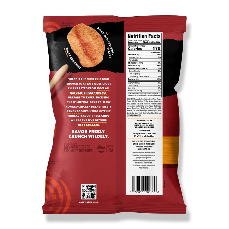WILDE Protein Chips Barbeque, Thin Crispy High Protein, 4.0 Oz