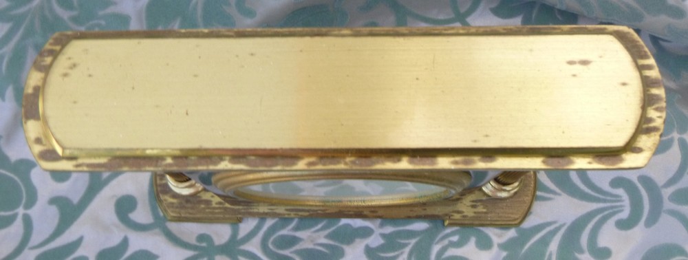 Howard Miller Desk Table/Shelf Brass column Clock Dark Academia