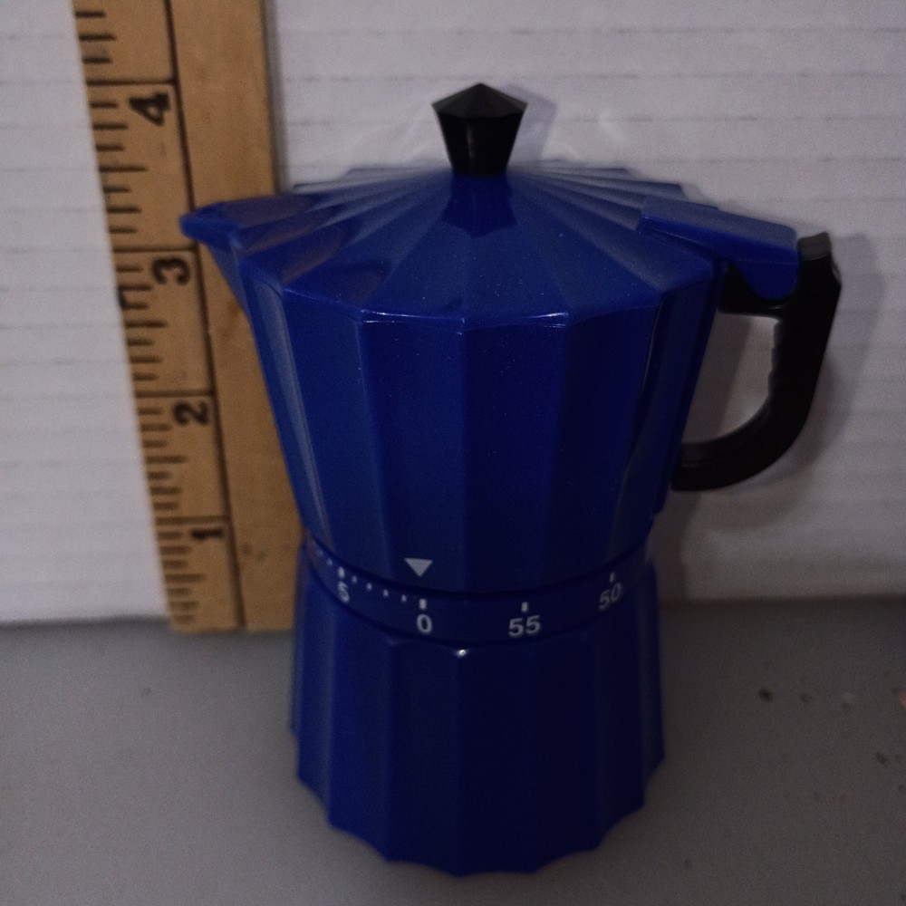 Vtg Coffee  Percolator Kitchen Timer Blue In Box Tested #13