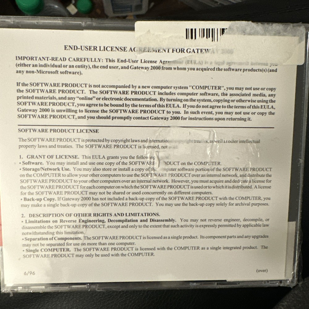 Gateway Starter Version 1.5 System CD 2000 PC Software Drivers Windows Operating