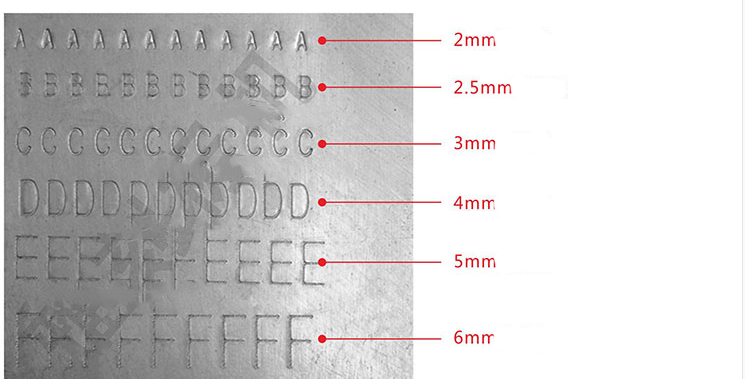 Semi-automatic sheet embosser metal stamping printer & 1pcs letter wheel 2-6mm